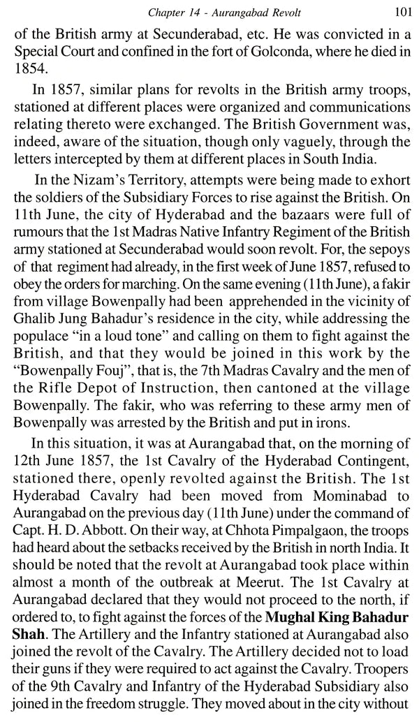 South India in 1857 War of Independence